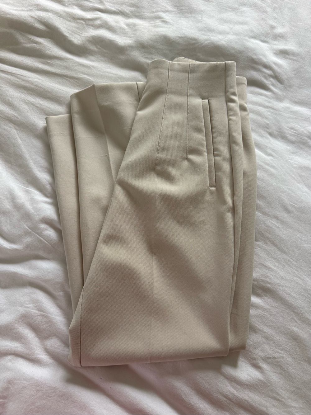 Zara Tailored Trousers in Light Cream